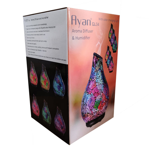 Ayan GL04 Aroma Diffuser & Humidifier with Colour Changing Night Light. 5 Hours.
