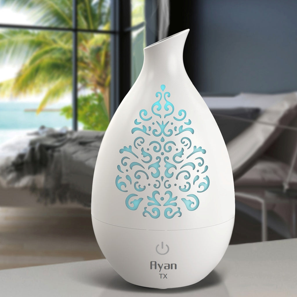 Ayan TX Colour Changing Aroma Diffuser and Humidifier. 7 Hours. White - Diffuser Humidifier
